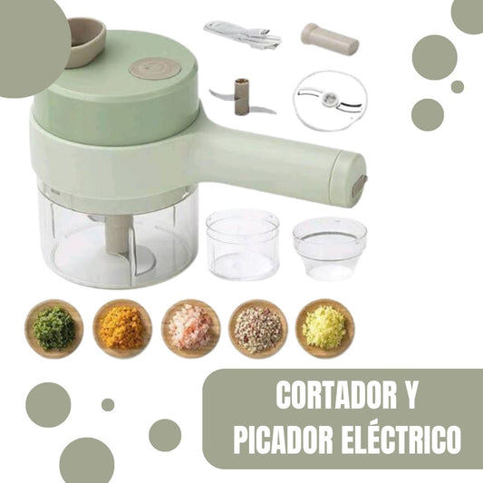 CORTADOR Y PICADOR ELÉCTRICO 4 EN 1 RECARGABLE