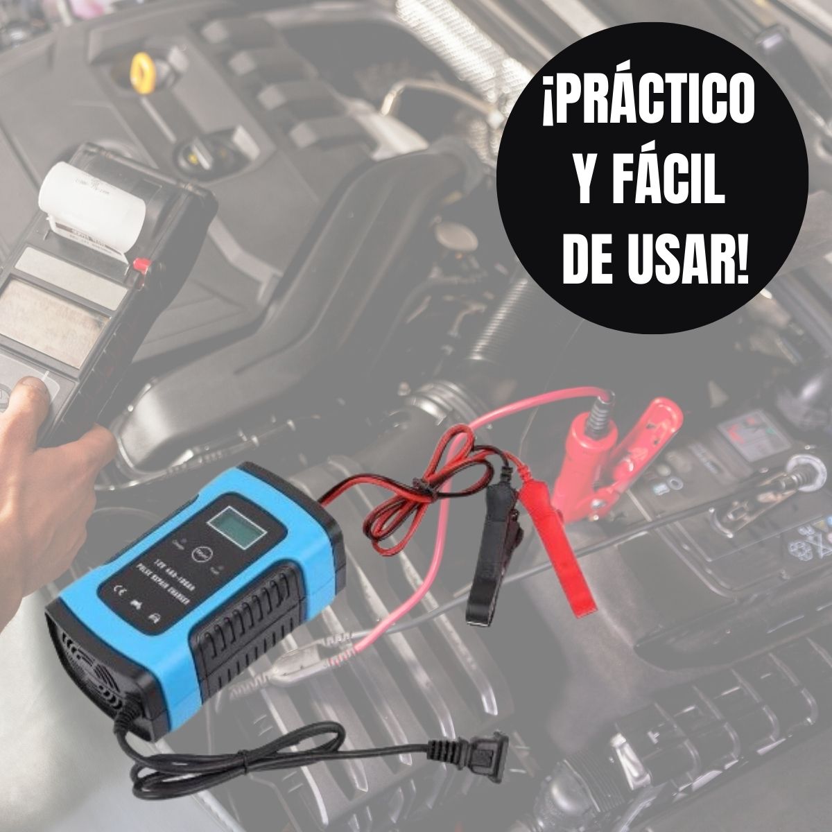 CARGADOR DE BATERIA PARA AUTO Y MOTO