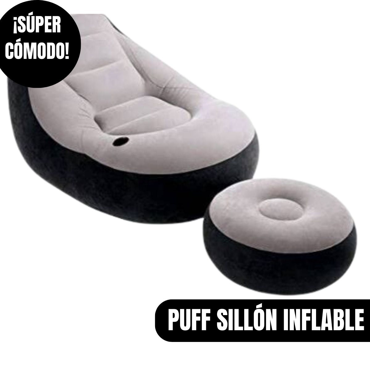 SILLÓN INFLABLE CON DESCANSA PIES