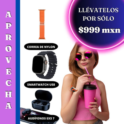 PROMOCION SMARTWATCH / AUDÍFONOS INALÁMBRICOS  / CORREA DE NYLON